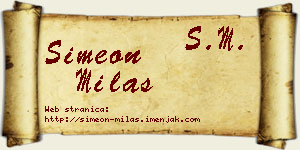 Simeon Milaš vizit kartica